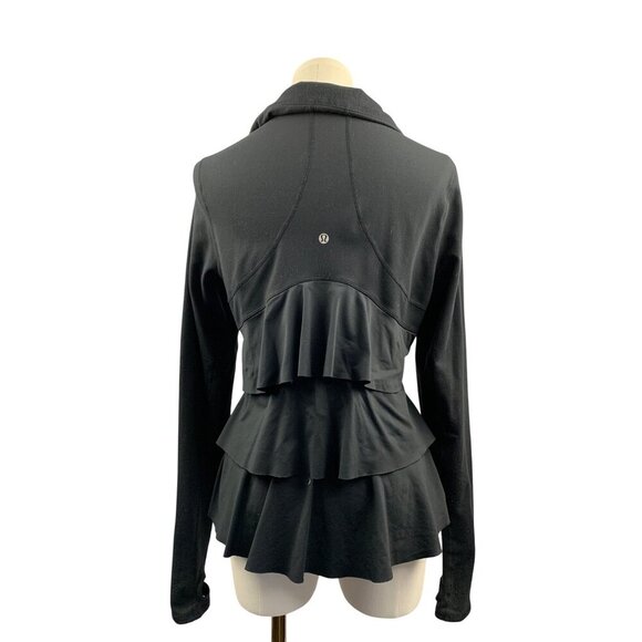 Lululemon Womens Ruffle Back Zip-Up Jacket Size S Black - Picture 4 of 6